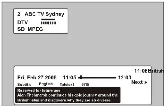 Palsonic TFTV421080HD - Displaying the Information Banner - 1