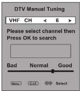 Palsonic TFTV421080HD - Manual Searching for DTV programs - 2