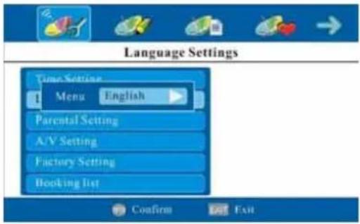 Palsonic TFTV2250DT - Language Setting - 1