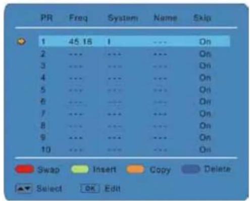 Palsonic TFTV2250DT - Program Edit - 2