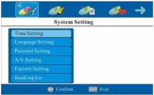 Palsonic TFTV2250DT - System Setting - 1