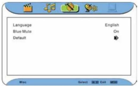 Palsonic TFTV2250DT - Misc Setting - 1