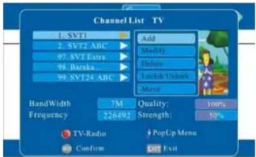 Palsonic TFTV2250DT - Channel list - 2
