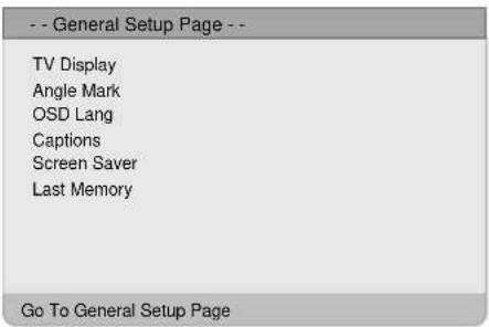 Palsonic TFTV1520D - General Setup Page - 1