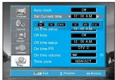 Palsonic TFTV106HDT - Setting the Current Time - 2