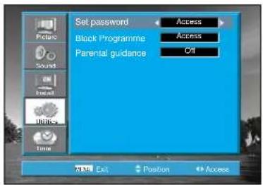 Palsonic TFTV106HDT - Set password - 2