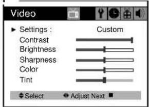DAEWOO DTH-14 V4FSN - Adjusting Video Settings - 1