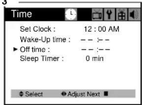 DAEWOO DTH-14 V4FSN - Settings the Wake-up timer - 3