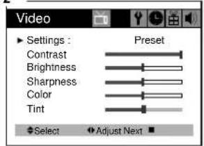 DAEWOO DTH-14 V4FSN - Adjusting Video Settings - 2