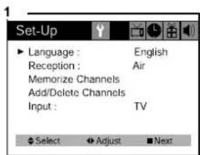 DAEWOO DTH-14 V4FSN - Changing the Language of the On-screen Menus - 1