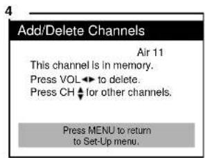 DAEWOO DTH-14 V4FSN - Adding/Deleting a channel to memory - 4