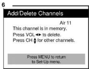 DAEWOO DTH-14 V4FSN - Adding/Deleting a channel to memory - 6