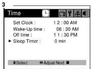 DAEWOO DTH-14 V4FSN - Setting the Sleep Timer - 3