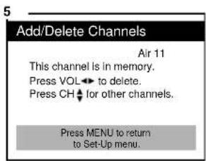 DAEWOO DTH-14 V4FSN - Adding/Deleting a channel to memory - 5