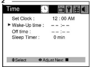 DAEWOO DTH-14 V4FSN - Settings the Wake-up timer - 2