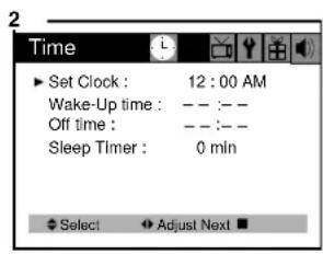 DAEWOO DTH-14 V4FSN - Setting the Clock - 2