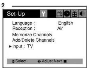 DAEWOO DTH-14 V4FSN - Changing the TV's Input - 2