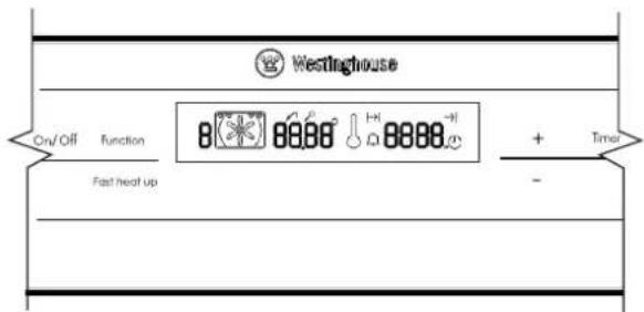 Westinghouse Cn/Off Function 8 88.88 -1 H 88.88 -1 + Timer Fast heat up -