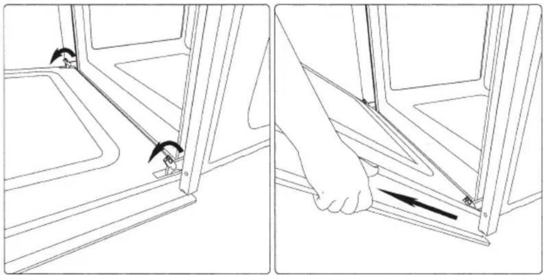 NORDMENDE DOU302BL - REMOVING THE OVEN DOOR - 1