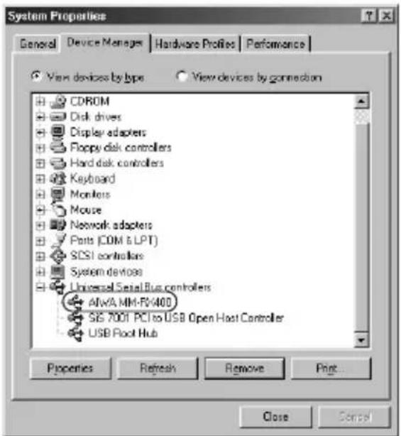 AIWA MM-RX400 - Confirming installation of the USB driver - 1