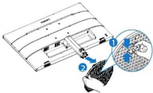 Diagram showing a device with labeled parts and a magnified inset highlighting internal components.