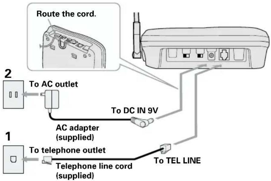 UNIDEN EXS 2050 - Connect the base unit - 1