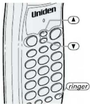 UNIDEN EXS 2050 - Handset ringer tone and volume - 1