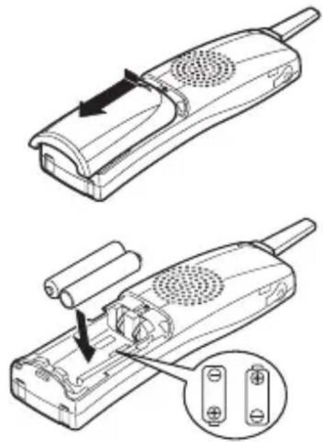 UNIDEN DCX 520 - Install the AA Batteries - 1