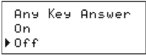 Any Key Answer On ▶ Off