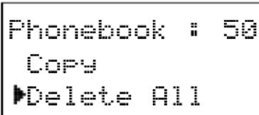 Phonebook : 50 Copy ►Delete All