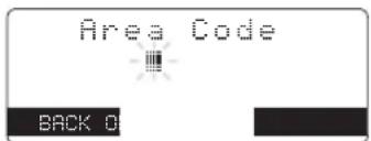 Area Code BACK 0