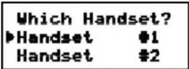 Which Handset? ▶Handset #1 Handset #2