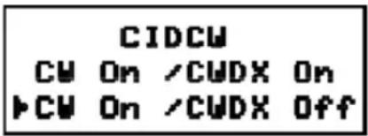 CIDCU CW On /CWX On ▶CW On /CWX Off