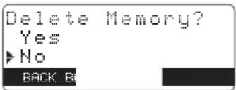 Delete Memory? Yes ▶ No BACK B