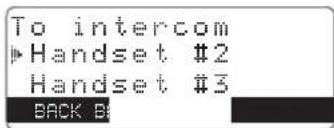 To intercom ▶Handset #2 Handset #3 BACK BY
