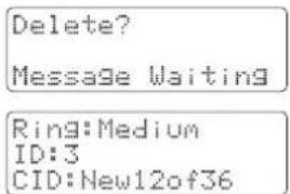 Delete? Message Waiting Ring:Medium ID:3 CID:New12of36