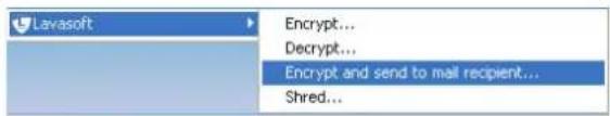 Lavasoft Encrypt... Decrypt... Encrypt and send to mail recipient... Shred...