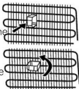 Diagram illustrating heat transfer in a coiled structure with labeled components and directional arrows