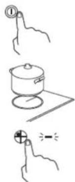 Diagram showing three-step electrical circuit steps: touching a pot, touching a switch, and touching a bulb.