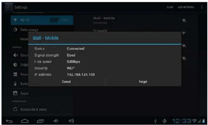 Wolder MiTab Sky - \ Conexión de red - 1