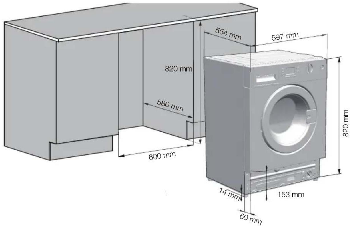 820 mm 580 mm 600 mm 554 mm 597 mm 14 mm 60 mm 153 mm 820 mm