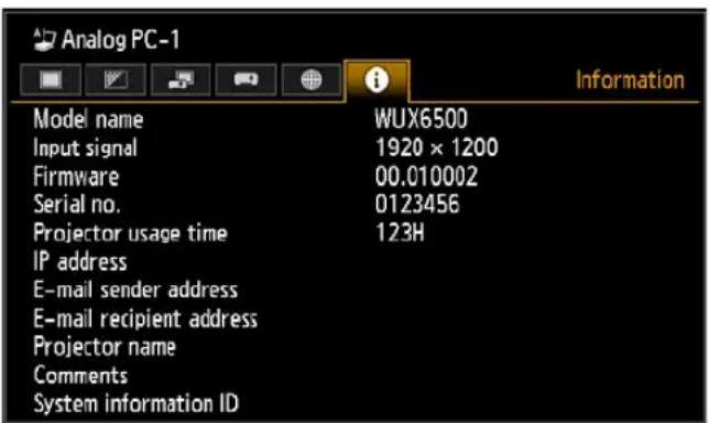 CANON REALiS WX6500 D - Checking Projector Information - 1