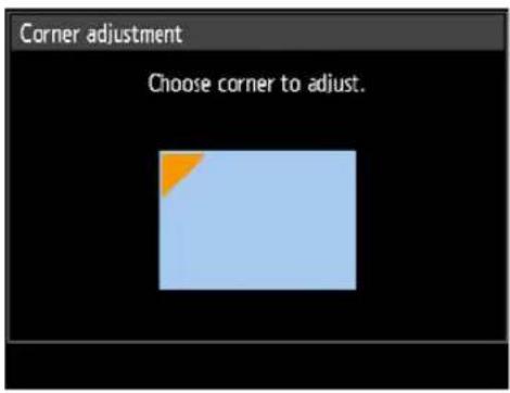 CANON REALiS WX6500 D - Press the D.SHIFT/KEYSTONE button on the remote control to display the corner adjustment window when [Keystone] is set to [Corner adjustment]. - 2