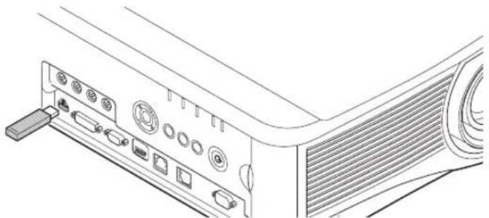 CANON REALiS WX6500 D - Insert the USB flash drive in the USB port. - 1