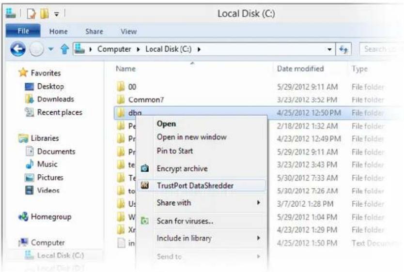 Local Disk (C:) File Home Share View Computer Local Disk (C:) Search Favorites Desktop Downloads Recent places Libraries Documents Music Pictures Videos Homegroup Computer Local Disk (C:) Name 00 Common7 dbn Open Open in new window Pin to Start Encrypt archive TrustPort DataShredder Share with Scan for viruses... Include in library Send to Date modified 5/29/2012 9:11 AM 3/23/2012 3:52 PM 4/25/2012 12:50 PM 2/18/2012 1:32 AM 4/23/2012 12:49 PM 5/29/2012 9:11 AM 3/23/2012 3:43 PM 5/30/2012 7:33 AM 5/30/2012 7:26 AM 3/7/2012 1:28 PM 5/29/2012 1:04 PM 4/23/2012 1:29 PM 4/25/2012 1:50 PM Type File folder File folder File folder File folder File folder File folder File folder File folder Text Document