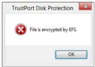 TrustPort Disk Protection File is encrypted by EFS. OK