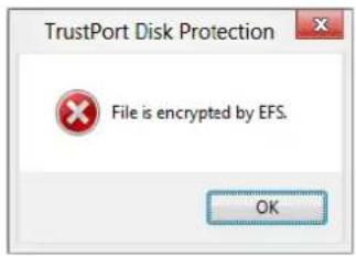 TrustPort Disk Protection File is encrypted by EFS. OK