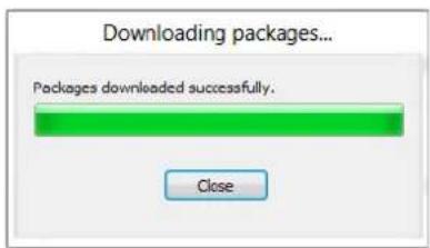 Downloading packages... Packages downloaded successfully. Close