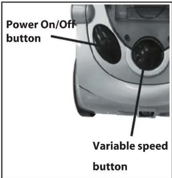 Power On/Off button Variable speed button
