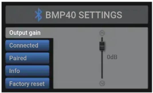 Audac BMP40 - Output gain: - 1